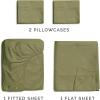 imageCGK Unlimited Queen Size Bed Sheets Cooling ampamp Breathable 60 Polyester 40 Rayon Derived from Bamboo Super Soft Comfy Sheets for Hot Sleepers to Stay Cool Queen Light Grey12  Sage Green