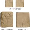 imageCGK Unlimited Queen Size Bed Sheets Cooling ampamp Breathable 60 Polyester 40 Rayon Derived from Bamboo Super Soft Comfy Sheets for Hot Sleepers to Stay Cool Queen Light Grey05  Beige