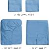 imageCGK Unlimited Queen Size Bed Sheets Cooling ampamp Breathable 60 Polyester 40 Rayon Derived from Bamboo Super Soft Comfy Sheets for Hot Sleepers to Stay Cool Queen Light Grey07  Denim Blue