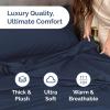 imageExtra Thick Heavyweight Full Size 4 Piece Sheet Set  High End Super Luxury Bed Set  Premium Heavyweight Hotel Quality Sheets with Deep Pockets  EasyFit  UltraSoft Warm and Wrinkle Free  Black05  Navy Blue