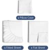 imageExtra Thick Heavyweight Full Size 4 Piece Sheet Set  High End Super Luxury Bed Set  Premium Heavyweight Hotel Quality Sheets with Deep Pockets  EasyFit  UltraSoft Warm and Wrinkle Free  Black01  White