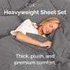 imageExtra Thick Heavyweight Full Size 4 Piece Sheet Set  High End Super Luxury Bed Set  Premium Heavyweight Hotel Quality Sheets with Deep Pockets  EasyFit  UltraSoft Warm and Wrinkle Free  Black03  Dark Grey