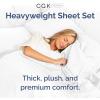 imageExtra Thick Heavyweight Full Size 4 Piece Sheet Set  High End Super Luxury Bed Set  Premium Heavyweight Hotel Quality Sheets with Deep Pockets  EasyFit  UltraSoft Warm and Wrinkle Free  Black01  White
