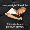 imageExtra Thick Heavyweight Full Size 4 Piece Sheet Set  High End Super Luxury Bed Set  Premium Heavyweight Hotel Quality Sheets with Deep Pockets  EasyFit  UltraSoft Warm and Wrinkle Free  Black06  Black
