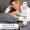 imageExtra Thick Heavyweight Full Size 4 Piece Sheet Set  High End Super Luxury Bed Set  Premium Heavyweight Hotel Quality Sheets with Deep Pockets  EasyFit  UltraSoft Warm and Wrinkle Free  Black03  Dark Grey