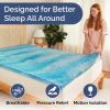 imageMemory Foam Mattress Topper Queen Size  3 Inch Breathable Gel Infused Memory Foam  Plush Feel Ventilated Mattress Pad  Pressure Comfort ampamp Pain Relief Bed Topper  CertiPURUS ampamp OekoTex CertifiedTwin