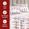 imageQueen Christmas Buffalo Plaid BampampW Sheet Set  Holiday Xmas Pattern Bedding Set  Deep Pockets  Snug Fit  4 Piece  Wrinkle Free  Comfy Festive Winter  Holiday Sheets for Women Men Kids ampamp TeensHoliday Gnomes Red