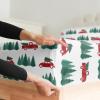 imageQueen Christmas Buffalo Plaid BampampW Sheet Set  Holiday Xmas Pattern Bedding Set  Deep Pockets  Snug Fit  4 Piece  Wrinkle Free  Comfy Festive Winter  Holiday Sheets for Women Men Kids ampamp TeensChristmas Tree 1