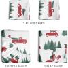 imageQueen Christmas Buffalo Plaid BampampW Sheet Set  Holiday Xmas Pattern Bedding Set  Deep Pockets  Snug Fit  4 Piece  Wrinkle Free  Comfy Festive Winter  Holiday Sheets for Women Men Kids ampamp TeensChristmas Tree 1