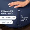 imageRV King Size Sheet Set 72 x 80  4 Piece RV King Bed Sheets  Soft Breathable and Cooling  Designed for Bunks Trailers ampamp Campers  Fits 8 to 10quot Mattress  Luxury Bedding ampamp Wrinkle Free  WhiteNavy Blue