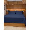 imageRV King Size Sheet Set 72 x 80  4 Piece RV King Bed Sheets  Soft Breathable and Cooling  Designed for Bunks Trailers ampamp Campers  Fits 8 to 10quot Mattress  Luxury Bedding ampamp Wrinkle Free  WhiteNavy Blue