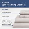 imageRV King Size Sheet Set 72 x 80  4 Piece RV King Bed Sheets  Soft Breathable and Cooling  Designed for Bunks Trailers ampamp Campers  Fits 8 to 10quot Mattress  Luxury Bedding ampamp Wrinkle Free  WhiteLight Grey