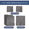 imageRV King Size Sheet Set 72 x 80  4 Piece RV King Bed Sheets  Soft Breathable and Cooling  Designed for Bunks Trailers ampamp Campers  Fits 8 to 10quot Mattress  Luxury Bedding ampamp Wrinkle Free  WhiteDark Grey