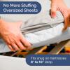imageRV King Size Sheet Set 72 x 80  4 Piece RV King Bed Sheets  Soft Breathable and Cooling  Designed for Bunks Trailers ampamp Campers  Fits 8 to 10quot Mattress  Luxury Bedding ampamp Wrinkle Free  WhiteLight Grey