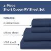 imageRV King Size Sheet Set 72 x 80  4 Piece RV King Bed Sheets  Soft Breathable and Cooling  Designed for Bunks Trailers ampamp Campers  Fits 8 to 10quot Mattress  Luxury Bedding ampamp Wrinkle Free  WhiteNavy Blue