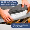 imageRV King Size Sheet Set 72 x 80  4 Piece RV King Bed Sheets  Soft Breathable and Cooling  Designed for Bunks Trailers ampamp Campers  Fits 8 to 10quot Mattress  Luxury Bedding ampamp Wrinkle Free  WhiteDark Grey