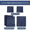 imageRV King Size Sheet Set 72 x 80  4 Piece RV King Bed Sheets  Soft Breathable and Cooling  Designed for Bunks Trailers ampamp Campers  Fits 8 to 10quot Mattress  Luxury Bedding ampamp Wrinkle Free  WhiteNavy Blue