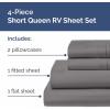 imageRV King Size Sheet Set 72 x 80  4 Piece RV King Bed Sheets  Soft Breathable and Cooling  Designed for Bunks Trailers ampamp Campers  Fits 8 to 10quot Mattress  Luxury Bedding ampamp Wrinkle Free  WhiteDark Grey