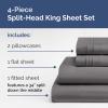 imageRV King Size Sheet Set 72 x 80  4 Piece RV King Bed Sheets  Soft Breathable and Cooling  Designed for Bunks Trailers ampamp Campers  Fits 8 to 10quot Mattress  Luxury Bedding ampamp Wrinkle Free  WhiteDark Grey