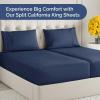 imageRV King Size Sheet Set 72 x 80  4 Piece RV King Bed Sheets  Soft Breathable and Cooling  Designed for Bunks Trailers ampamp Campers  Fits 8 to 10quot Mattress  Luxury Bedding ampamp Wrinkle Free  WhiteNavy Blue