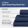 imageRV King Size Sheet Set 72 x 80  4 Piece RV King Bed Sheets  Soft Breathable and Cooling  Designed for Bunks Trailers ampamp Campers  Fits 8 to 10quot Mattress  Luxury Bedding ampamp Wrinkle Free  WhiteNavy Blue