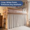 imageWrap Around Dorm Room Bed Skirt  For Twin XL Size Beds w 32 Inch Drop  Extra Long Dust Ruffled College Bedskirt with Split Corners  Easy Fit Elastic Strap  Adjustable Fade ampamp Wrinkle Free  WhiteWhite