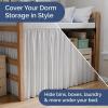 imageWrap Around Dorm Room Bed Skirt  For Twin XL Size Beds w 32 Inch Drop  Extra Long Dust Ruffled College Bedskirt with Split Corners  Easy Fit Elastic Strap  Adjustable Fade ampamp Wrinkle Free  WhiteWhite