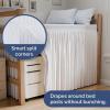imageWrap Around Dorm Room Bed Skirt  For Twin XL Size Beds w 32 Inch Drop  Extra Long Dust Ruffled College Bedskirt with Split Corners  Easy Fit Elastic Strap  Adjustable Fade ampamp Wrinkle Free  WhiteWhite