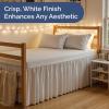 imageWrap Around Dorm Room Bed Skirt  For Twin XL Size Beds w 32 Inch Drop  Extra Long Dust Ruffled College Bedskirt with Split Corners  Easy Fit Elastic Strap  Adjustable Fade ampamp Wrinkle Free  WhiteWhite