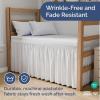 imageWrap Around Dorm Room Bed Skirt  For Twin XL Size Beds w 32 Inch Drop  Extra Long Dust Ruffled College Bedskirt with Split Corners  Easy Fit Elastic Strap  Adjustable Fade ampamp Wrinkle Free  WhiteWhite