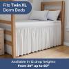imageWrap Around Dorm Room Bed Skirt  For Twin XL Size Beds w 32 Inch Drop  Extra Long Dust Ruffled College Bedskirt with Split Corners  Easy Fit Elastic Strap  Adjustable Fade ampamp Wrinkle Free  WhiteWhite