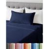 image3 Piece Bed Sheet Set Twin Size  Comfy Breathable ampamp Cooling  UltraSoft Cozy Bedding Set w 816 Inch Deep Pockets  1 Flat ampamp 1 Fitted Sheet ampamp 1 Pillowcase  Wrinkle Free ampamp Fade Resistant  Wheat05  Navy Blue
