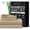 imageCGK Unlimited Queen Size Bed Sheets Cooling ampamp Breathable 60 Polyester 40 Rayon Derived from Bamboo Super Soft Comfy Sheets for Hot Sleepers to Stay Cool Queen Light Grey04  Cream