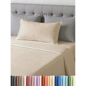 image3 Piece Bed Sheet Set Twin Size  Comfy Breathable ampamp Cooling  UltraSoft Cozy Bedding Set w 816 Inch Deep Pockets  1 Flat ampamp 1 Fitted Sheet ampamp 1 Pillowcase  Wrinkle Free ampamp Fade Resistant  Wheat04  Wheat