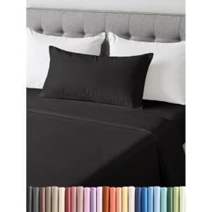image3 Piece Bed Sheet Set Twin Size  Comfy Breathable ampamp Cooling  UltraSoft Cozy Bedding Set w 816 Inch Deep Pockets  1 Flat ampamp 1 Fitted Sheet ampamp 1 Pillowcase  Wrinkle Free ampamp Fade Resistant  Wheat06  Black