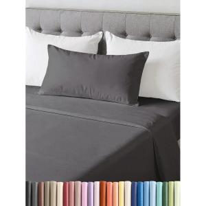 image3 Piece Bed Sheet Set Twin Size  Comfy Breathable ampamp Cooling  UltraSoft Cozy Bedding Set w 816 Inch Deep Pockets  1 Flat ampamp 1 Fitted Sheet ampamp 1 Pillowcase  Wrinkle Free ampamp Fade Resistant  Wheat03  Dark Grey