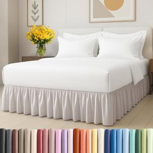 imageBedskirt Queen Size Ruffle  12 inch Drop Dust Ruffle Bed Skirt with Platform  Soft Easy Fit Premium Hotel Quality  Wrinkle Fade ampamp Shrink Resistant  for Women Men Kids and Teens  Light Grey