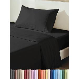 imageExtra Thick Heavyweight Full Size 4 Piece Sheet Set  High End Super Luxury Bed Set  Premium Heavyweight Hotel Quality Sheets with Deep Pockets  EasyFit  UltraSoft Warm and Wrinkle Free  Black06  Black