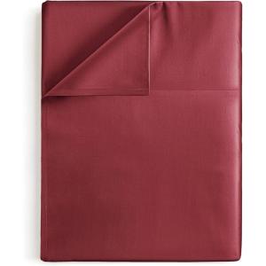 imageFull 400 Thread Count 100 Cotton Flat Sheet  Comfortable Cooling ampamp Breathable Cotton  Top Flat Sheet Only  Luxury Hotel Quality Bedding  Extra Soft ampamp Comfy  Easy Care Wrinkle Free  Burgundy15  Burgundy