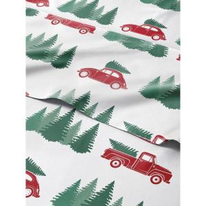 imageQueen Christmas Buffalo Plaid BampampW Sheet Set  Holiday Xmas Pattern Bedding Set  Deep Pockets  Snug Fit  4 Piece  Wrinkle Free  Comfy Festive Winter  Holiday Sheets for Women Men Kids ampamp TeensChristmas Tree 1
