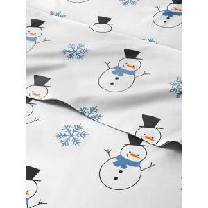 imageQueen Christmas Buffalo Plaid BampampW Sheet Set  Holiday Xmas Pattern Bedding Set  Deep Pockets  Snug Fit  4 Piece  Wrinkle Free  Comfy Festive Winter  Holiday Sheets for Women Men Kids ampamp TeensSnowman