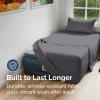imageAir Mattress Sheet Set for Twin Size  3 Piece Breathable ampamp Cooling Sheets w Extra Deep Pockets  Fits Inflatable ampamp Blow Up Air Mattresses Up to 24 Inches Thick  Ultra Soft ampamp Wrinkle Free  White03  Dark Grey