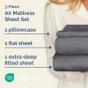 imageAir Mattress Sheet Set for Twin Size  3 Piece Breathable ampamp Cooling Sheets w Extra Deep Pockets  Fits Inflatable ampamp Blow Up Air Mattresses Up to 24 Inches Thick  Ultra Soft ampamp Wrinkle Free  White03  Dark Grey