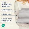 imageAir Mattress Sheet Set for Twin Size  3 Piece Breathable ampamp Cooling Sheets w Extra Deep Pockets  Fits Inflatable ampamp Blow Up Air Mattresses Up to 24 Inches Thick  Ultra Soft ampamp Wrinkle Free  White02  Light Grey