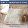 imageChristmas Sherpa Blanket Throw Size  Reversible Sherpa Fleece Blanket  Super Soft Double Sided Throw for Bed Sofa Couch  Thick Warm Cozy ampamp Plush  Xmas Winter Bedding  Christmas Trees 50x6011  Ivory