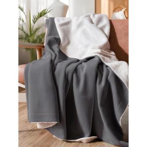 imageChristmas Sherpa Blanket Throw Size  Reversible Sherpa Fleece Blanket  Super Soft Double Sided Throw for Bed Sofa Couch  Thick Warm Cozy ampamp Plush  Xmas Winter Bedding  Christmas Trees 50x6009  Dark Grey