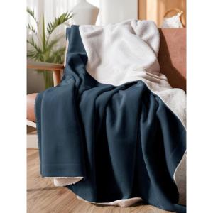imageChristmas Sherpa Blanket Throw Size  Reversible Sherpa Fleece Blanket  Super Soft Double Sided Throw for Bed Sofa Couch  Thick Warm Cozy ampamp Plush  Xmas Winter Bedding  Christmas Trees 50x6012  Navy