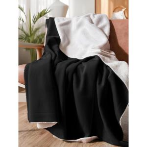 imageChristmas Sherpa Blanket Throw Size  Reversible Sherpa Fleece Blanket  Super Soft Double Sided Throw for Bed Sofa Couch  Thick Warm Cozy ampamp Plush  Xmas Winter Bedding  Christmas Trees 50x6013  Black