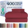 image400 Thread Count Cotton Sheet Set  Cal King Size 100 Cotton Sheets  Easily Fits 8quot to 16quot Mattress  SilkySoft Wrinkle Free ampamp Comfortable  Deep Pockets ampamp Hotel Quality Bedding Set  Light Grey15  Burgundy