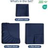 image400 Thread Count Cotton Sheet Set  Cal King Size 100 Cotton Sheets  Easily Fits 8quot to 16quot Mattress  SilkySoft Wrinkle Free ampamp Comfortable  Deep Pockets ampamp Hotel Quality Bedding Set  Light Grey13  Navy Blue